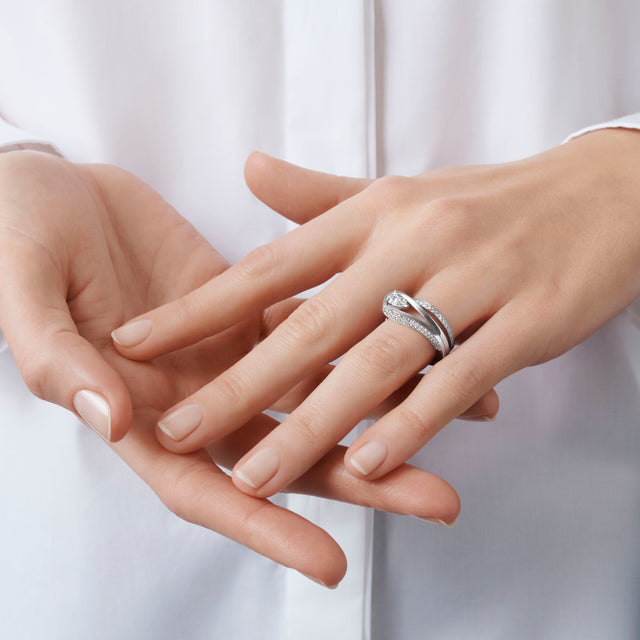Bague Serti Inversé serti d'1 diamant